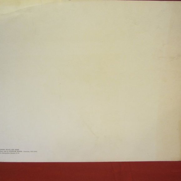 VTG 50'S WINSLOW HOMER PRINT "FISHING BOATS, KEY WEST" WATERCOLOR ART PRINT - Picture 5 of 6